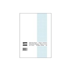 Favorit Millimeterpapier-Block weiss, Netzfarbe blau, 210x297mm, 50 Blatt