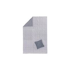 URBANARA Picknickdecke 190x130cm Mallur Taubenblau + Naturweiß
