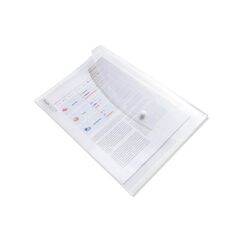 Rapesco ECO GRS Dokumententasche A4+ transparent, mit Druckknopf, 5 Stück