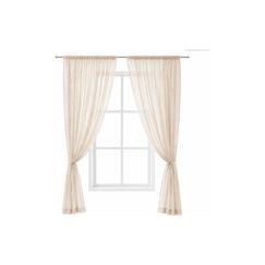 URBANARA Vorhang 2er-Set Musselin Trofa Natur 135x245cm