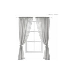 URBANARA Vorhang 2er Set Musselin Trofa Hellgrau 135x320cm