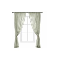 URBANARA Vorhang 2er-Set Musselin Trofa Salbeigrün 135x320cm