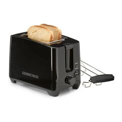 GOURMETmaxx Toaster 750W schwarz Kurzschlitz inkl. Brötchenaufsatz