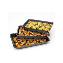 EASYmaxx GOURMETmaxx Auflaufform Set S/M/L 3 Teilig Glas Tupperware Set für Backofen