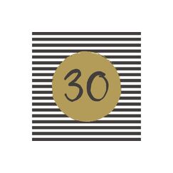 Paper + Design Paper+Design Servietten 30th Birthday 33x33cm, 20 Stück. 3-lagig, FSC