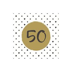 Paper + Design Paper+Design Servietten 50th Birthday 33x33cm, 20 Stück. 3-lagig, FSC