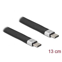 DeLOCK USB 3.2 Gen 2 FPC Flachbandkabel USB Type-C zu USB Type-C 13 cm PD 5 A E-Marker