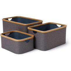 Lumaland Bambus Aufbewahrungsbox Set 4 Stk. 30x30x10cm/29,9x14,8x10cm/14,8x14,8x10cm