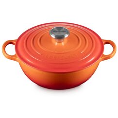 LE CREUSET Bräter rund SIGNATURE 24cm La Marmite Signature, ofenrot, 3.1L