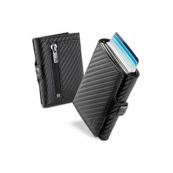 PURISTO KLIK ZIP Slim Wallet mit Münzfach, Carbon