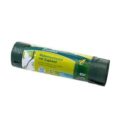 Secolan Mülleimerbeutel 60 Liter 15 Stück pRolle, mit Zugband, 640 x 710 mm