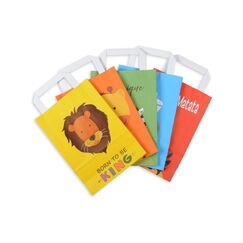 Elco Geschenktasche 5 Tiermotive, 10 Stk 18 x 8 x 26 cm, Papier 90 g/m², gelb, FSC