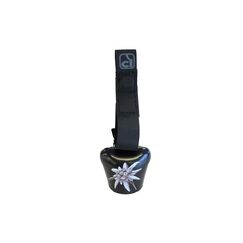Incirca Glocke Cowbell mit Edelweiss schwarz, mit Klettverschluss