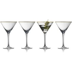 Lyngby Glas Lyngby Martiniglas Palermo Gold,25cl,4 Stk. Glas mit Goldrand, 17x11 cm (DxH)
