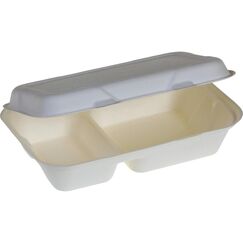 belesse nature  Menübox Zuckerrohr  weiss 50 Stk,2-teilig, 251x166x63mm