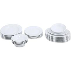Hermia Geschirrset Dinner 24-teilig Porzellan, Weiss