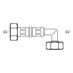 Flexo Anschlussschlauch DN10 IG X IG 3/4 X 3/4 DN10 / 150 CM gebogen