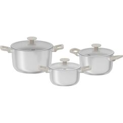 BergHOFF Kochtopf Set Leo Bolt Oyster 6-tlg.