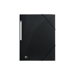 Elba Oxford Gummibandmappe schwarz 24x32cm mit drei Einschlagklappen