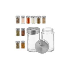 Relaxdays Gewürzstreuer  90 ml 12er Set, Edelstahl, Transparent/Silber