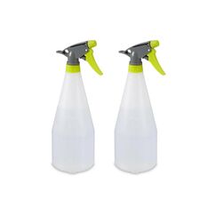 relaxdays Sprühflasche 2er Set, 1000 ml, Transparent/Grün