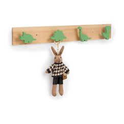 Relaxdays Kindergarderobe 4 Haken Dino H x B x T: ca. 7 x 50 x 4 cm