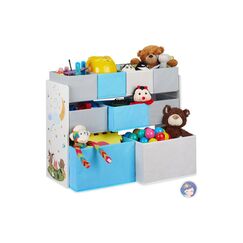 Relaxdays Kinderregal Motiv und 9 Boxen H x B x T: ca. 66 x 82,5 x 29,5 cm