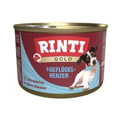 Rinti Nassfutter Dose Gold mit Geflügelherzen, 185 g