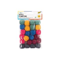 Folia Woll-Pompons Party Woll-Pompons Party farbig sortiert 30 mm 24
