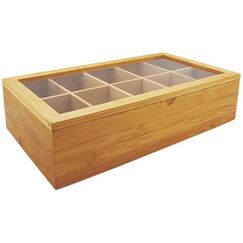 Stronghold Teabox Bambus mit 10 Teilen, 36 x 20 x 9cm