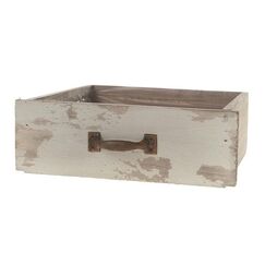 CHALET Schublade Antik Deko grau/weiss Fichte aus China, Grösse: 24x22x8cm