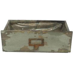CHALET Schublade Antik Deko grau/grün Fichte aus China, Grösse: 27x12.5x9cm