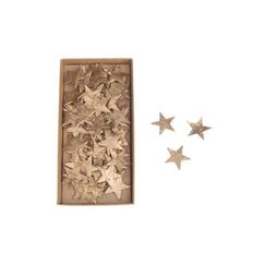 CHALET Birkensterne 4cm 4cm, Birke, ca 60 Stück, Gold