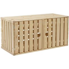 Holz Zollhaus A 1/1 CH-Holzharasse,Türe Natur, 35 x 70 x 32 cm, Fichte/Tanne/Buche
