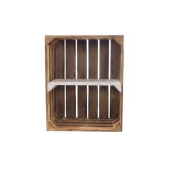 Holz Zollhaus Regalkiste Shabby geflammt/ weiss, Kiefer, 50 x 40 x 30 cm, FSC 100%