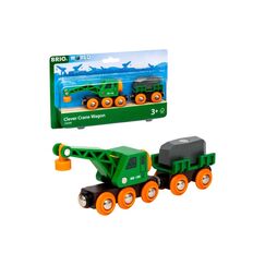 BRIO Grüner Kranwagen+Anhänger+Fracht