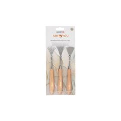Glorex Effektspachtel 3 Spachteln, Holzgriff