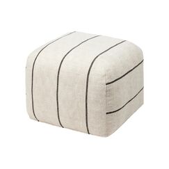 BC Sigrid Pouf Light Beige/Black, 75% Baumwolle/25% Leinen