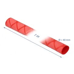 DeLOCK Schrumpfschlauch X-Muster rutschfest 1 m x 40 mm rot