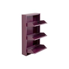 Kare Schuhschrank Caruso 3er, Beere 103 x 50 x 14 cm, Stahlblech, 6  P. Schuhe