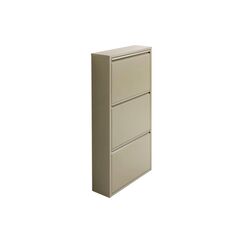 Kare Schuhschrank Caruso 3er, Khaki 103 x 50 x 14 cm, Stahlblech, 6  P. Schuhe