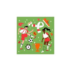 Braun + Company B+C Servietten Womens Football grün 33x33 cm, 20 Stück, 3-lagig