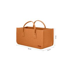 Lumaland Kaminholztasche Eckig 50x25x25cm braun Rost-Optik mit Tragegriff