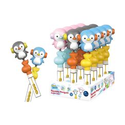 Magic Bubble Squeaky Penguin Stick Assortiert