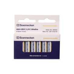 Soennecken Batterie 80002 Micro AAA LR03 1,5 V 8 St./Pack
