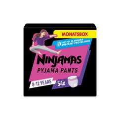 Pampers Ninjamas Mädchen 8-12 Jahre Monatsbox / 54 Stück