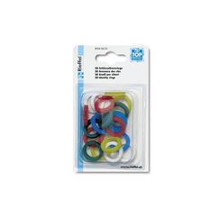 Rieffel Schlüsselringe 25mm 20 Ringe Gelb, Rot, Grün, Weiss