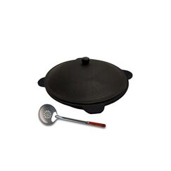 Kazan Gusseisen 16 Liter mit Schaumlöffel, Aludeckel