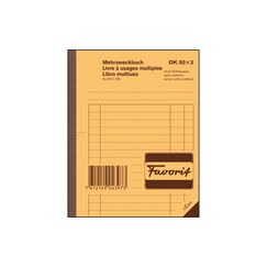 Favorit Mehrzweckbuch 50x2 Blatt blau/weiss, D/F/I, 113x144mm
