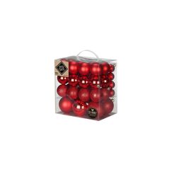 H&J Weihnachtskugel Festive Red 54 Stück, 4-8 cm, Kunststoff
